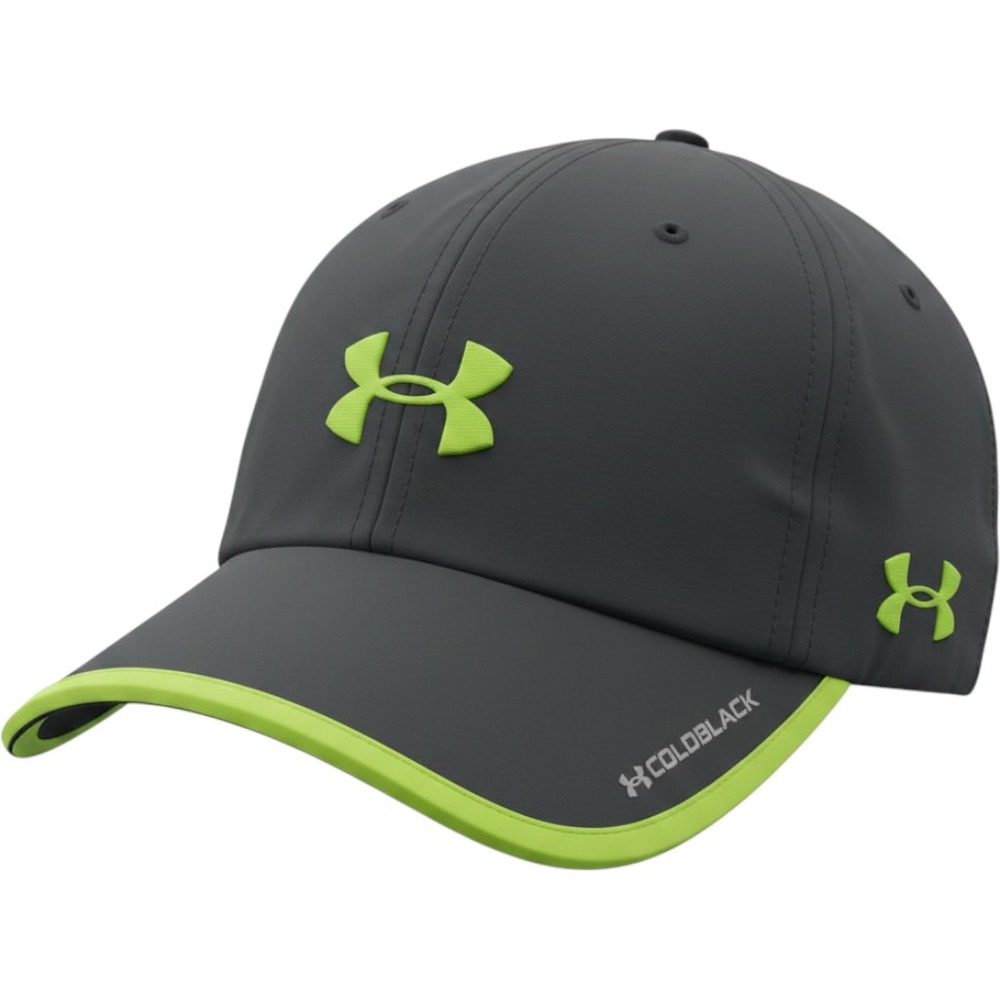 Under Armour ColdBlack Running Hat Womens OSFA Black Neon Green Performance Cap